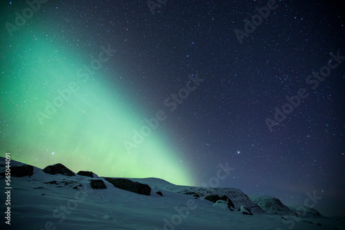 Northern lights in Reinheim Cabin, Dovrefjell National Park, Norway