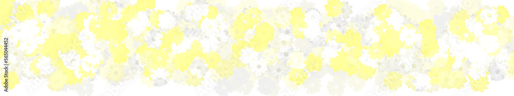 illustrazione con brillanti corolledi fiori su sfondo trasparente