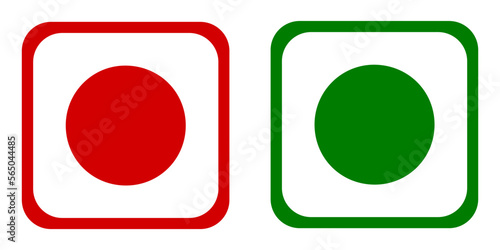 Vector illustration for veg and non veg icon in neumorphism style. illustration vector icon of veg or non veg easy to use and modify. square with circle