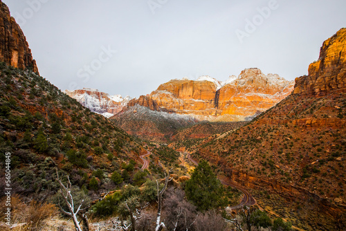 Winter sunrise in Zion National Park, United States of America