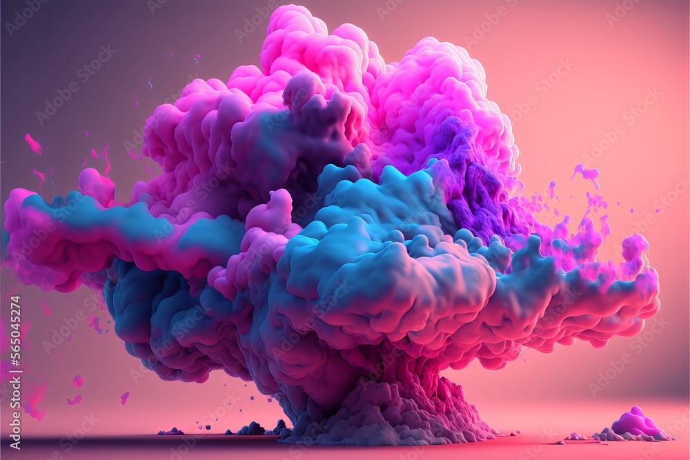 Purple and blue smoke, abstract background with mesmerizing shapes