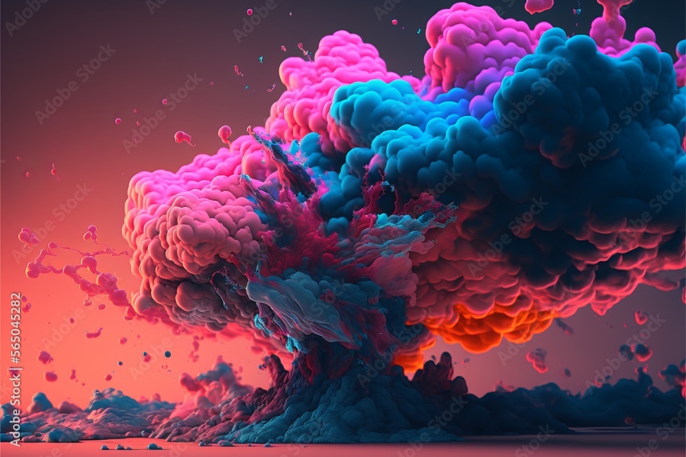 Purple and blue smoke, abstract background with mesmerizing shapes