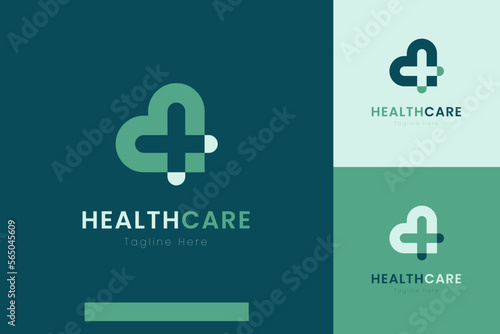 Set of medical healthcare logo vector design templates with different color styles