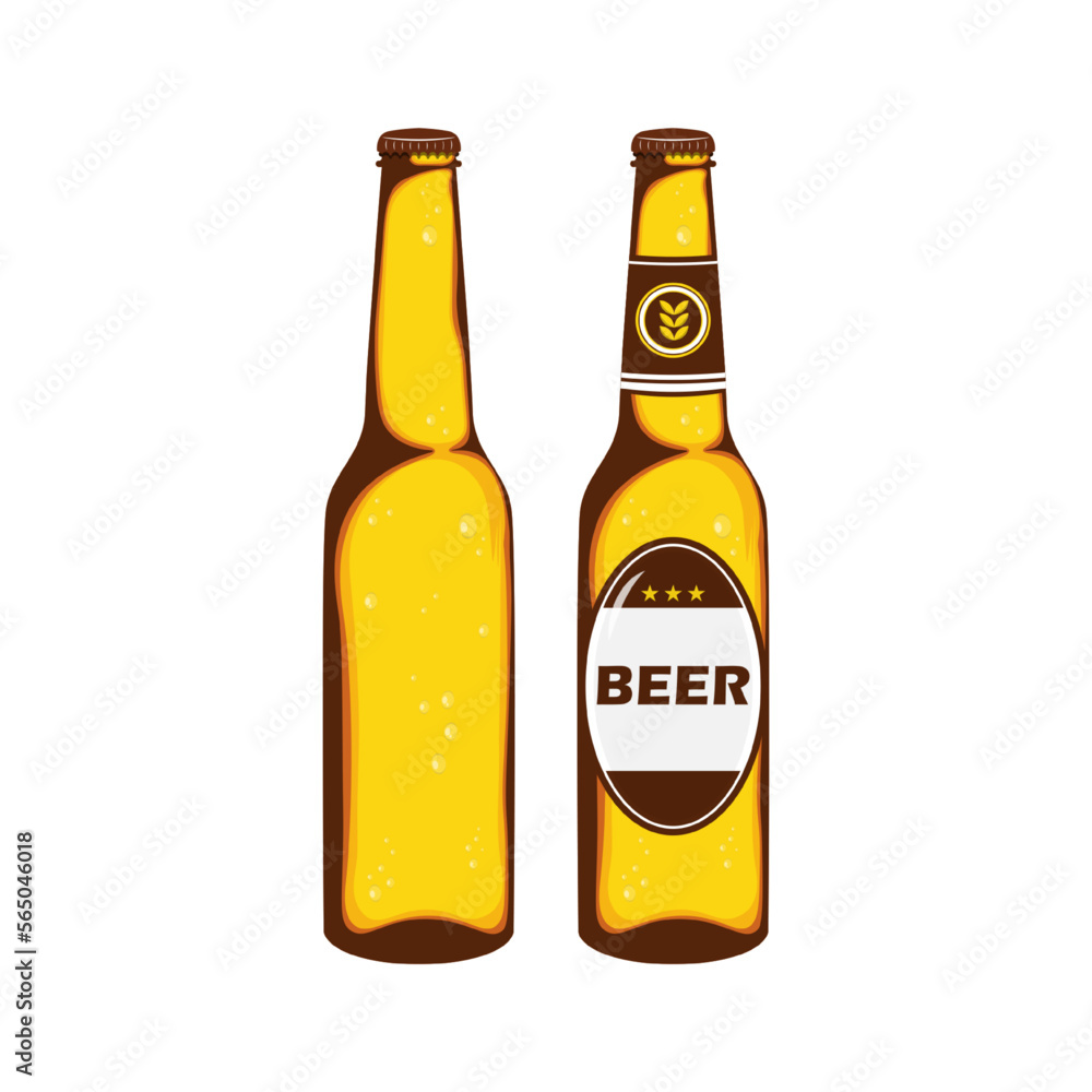 Lager beer in bottle on isolated background, Vector illustration. Lager beer in bottle on isolated background, Vector illustration.