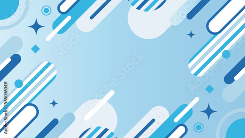 爽やかな幾何学模様の青色グラデーション背景
