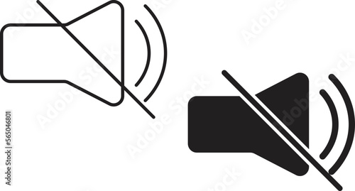 Speaker sound  Mute icon simple trendy flat style line and solid Isolated vector illustration on white background. For apps, logo, websites, symbol , UI, UX, graphic and web design. EPS 10.