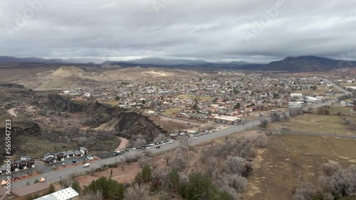 La Verkin, Utah aerial view on an overcast winter day photo