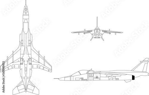 Air war fighter airplane detail illustration vector sketch © TSANI