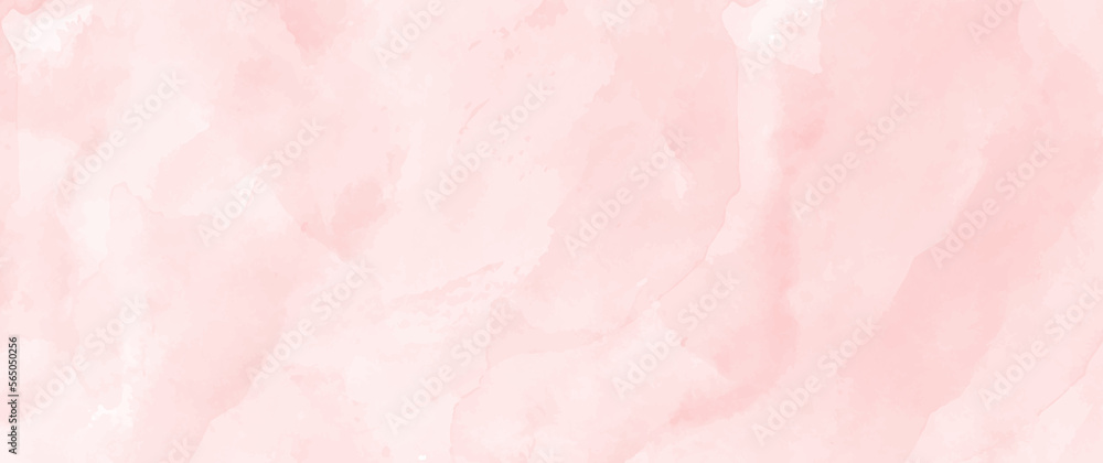 Pink watercolor vector art background for cards, flyer, poster, banner and cover design. Hand drawn flower illustration for Valentines Day. Watercolour brush strokes. Rose. Flower backdrop.	
