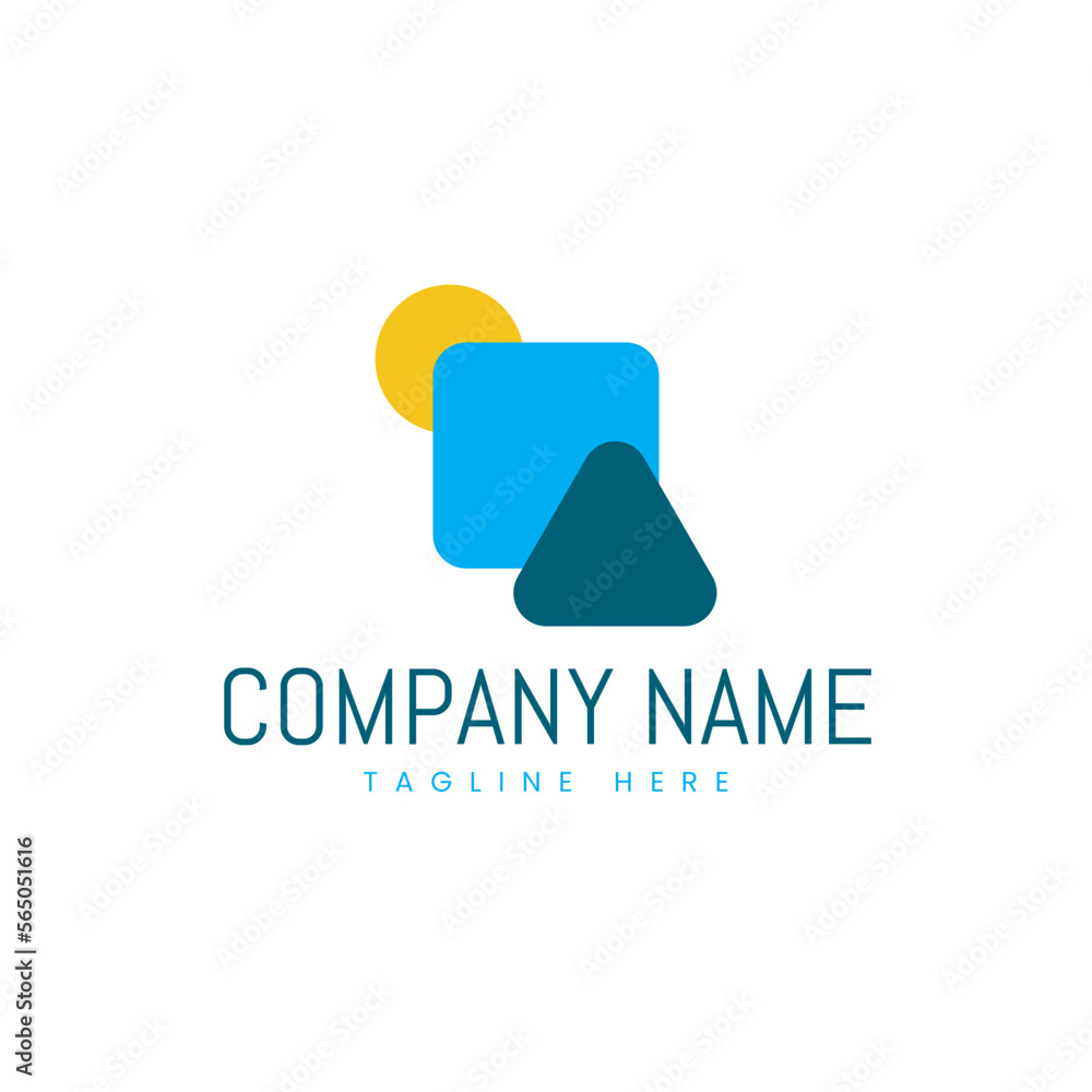 Abstract logo design with Circle, Square, Triangle on isolated white background Abstract logo design with Circle, Square, Triangle on isolated white background