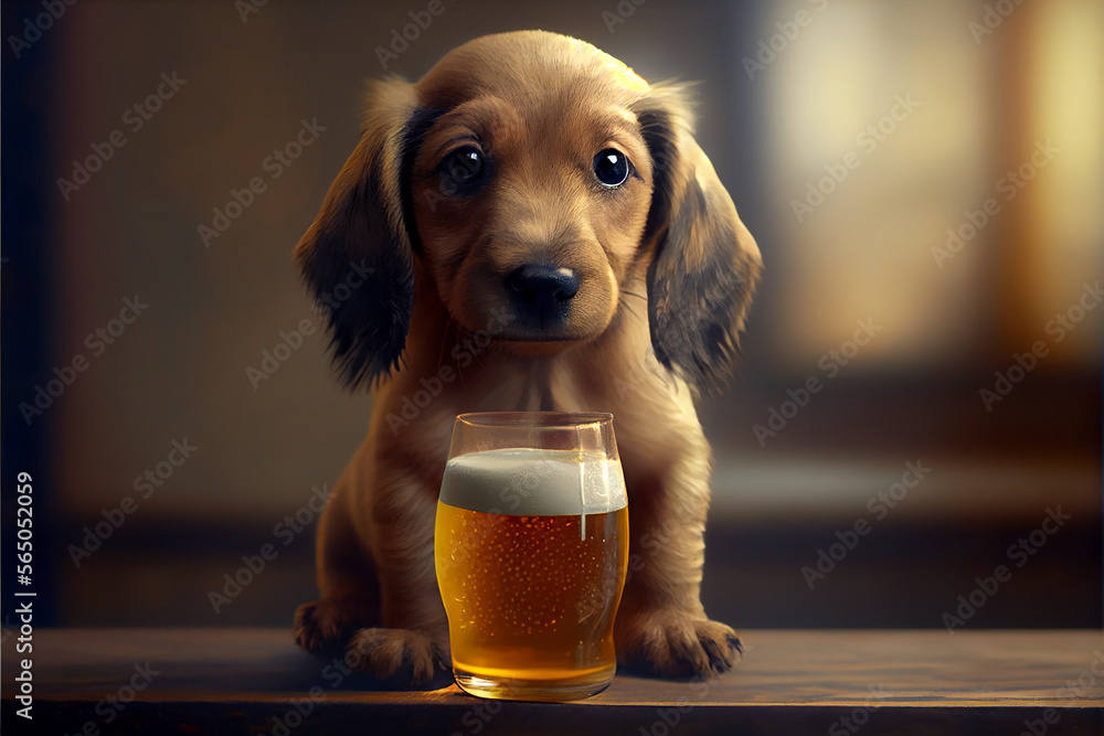 Puppies Drinking Beer