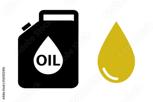Kerosene polyethylene tank and kerosene water droplet icon. Vector.