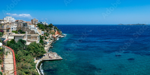 Panoramic view of Ermoupoli coastline photo