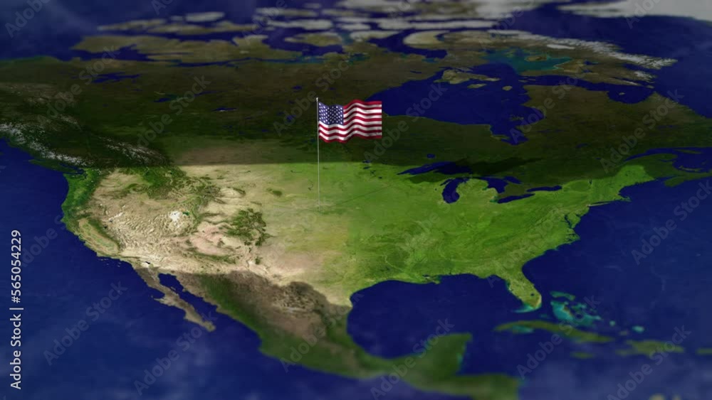 Map of USA, American, America with star spangled banner. Map of USA, American, America with star spangled banner.