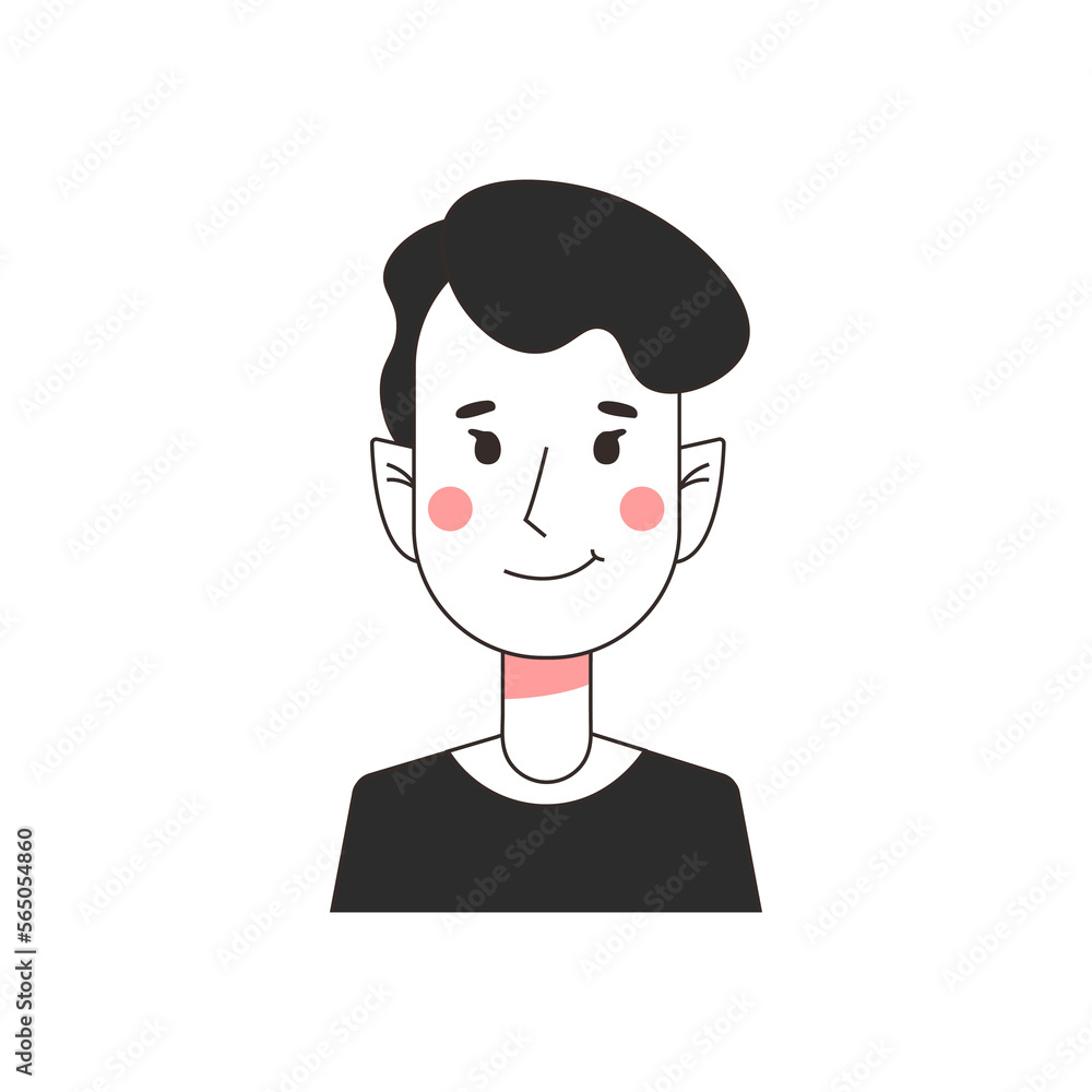 Male avatar isolated on a white background. Profile picture icon. Male face. Cute cartoon modern simple design. Male avatar isolated on a white background. Profile picture icon. Male face. Cute cartoon modern simple design.