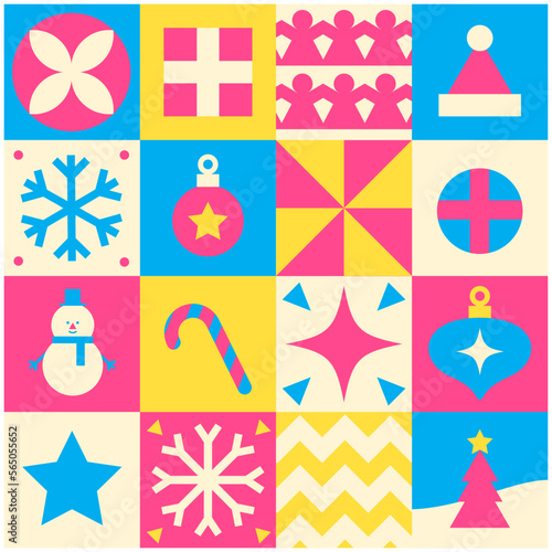 Christmas Icons Set, Chrismas Pattern