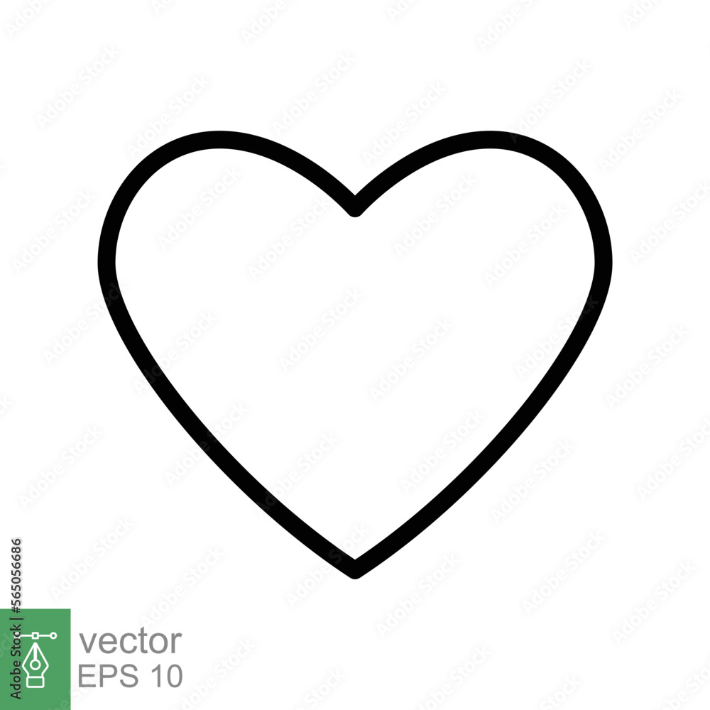 Heart icon. Simple outline style. Love logo, feeling, romance, weeding decoration, like, emotion concept. Black thin line symbol. Vector illustration design isolated on white background. EPS 10. Heart icon. Simple outline style. Love logo, feeling, romance, weeding decoration, like, emotion concept. Black thin line symbol. Vector illustration design isolated on white background. EPS 10.