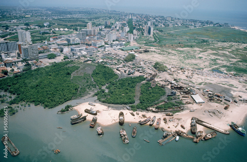 Ariel view of city of Beira, Mozambique. photo