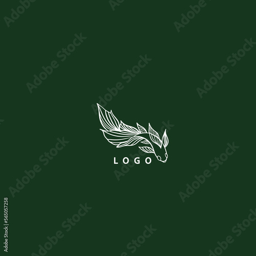 Fish koi logo and symbol vector image	