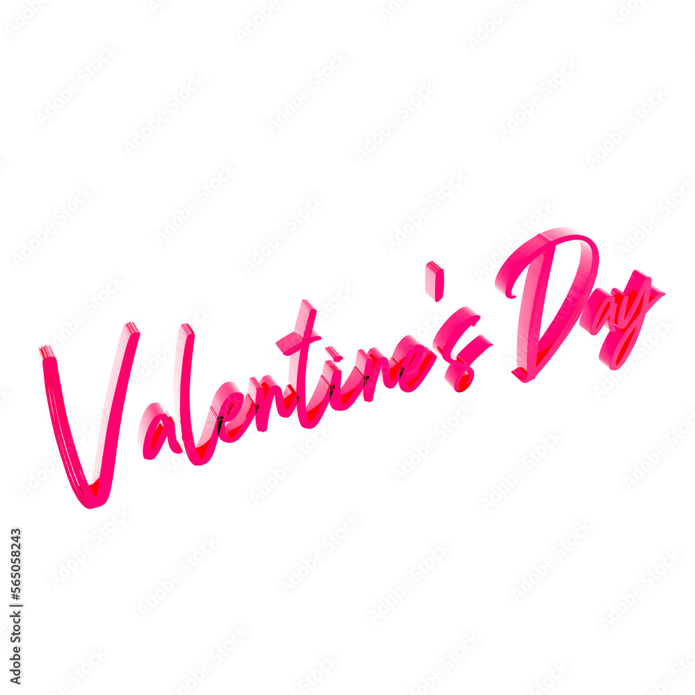 3D Character Text Render Valentine's PNG Elements
