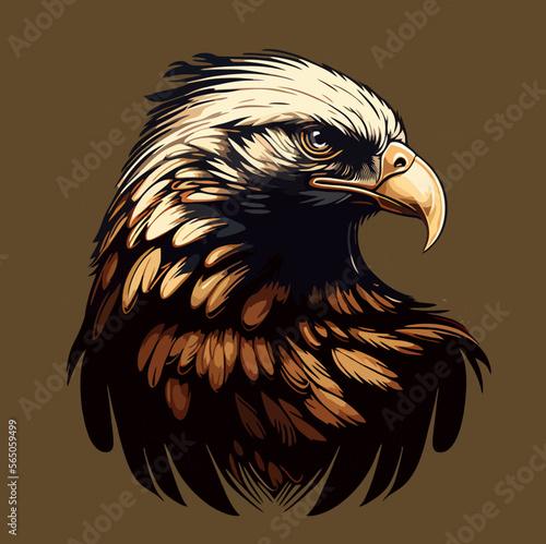 eagle logo vector illustration with brown background