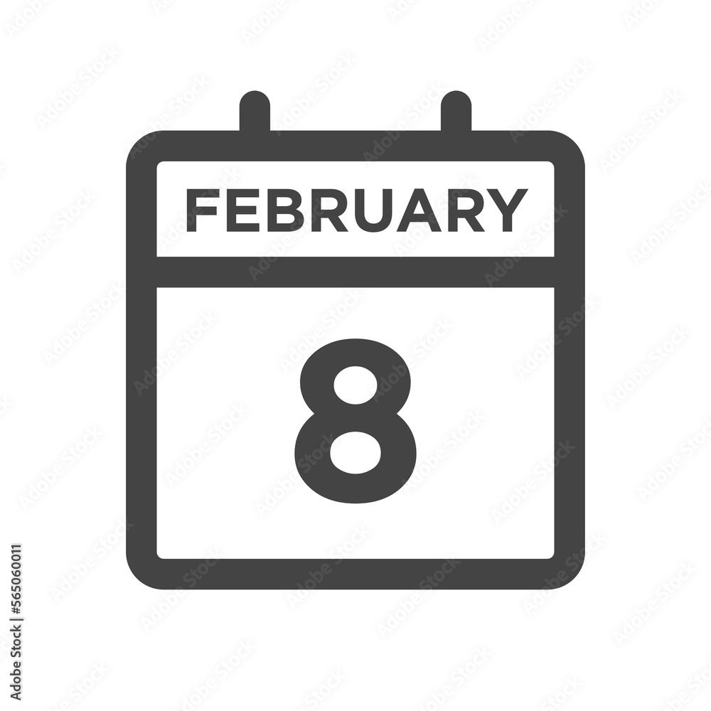 February 8 Calendar Day or Calender Date for Deadlines or Appointment February 8 Calendar Day or Calender Date for Deadlines or Appointment