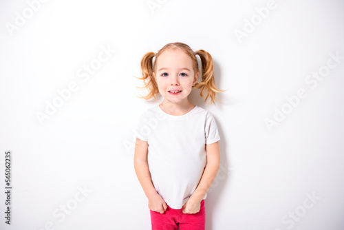 Portrait of a two year old girl isolated on white background © Louis-Photo