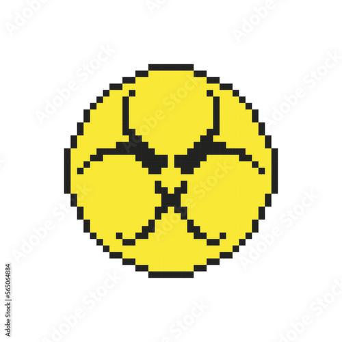 Biohazard caution pixel art sign.