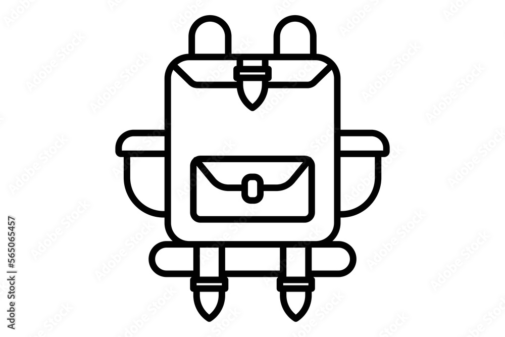 Travel backpack icon illustration. icon related to tourism, travel. Line icon style. Simple vector design editable Travel backpack icon illustration. icon related to tourism, travel. Line icon style. Simple vector design editable
