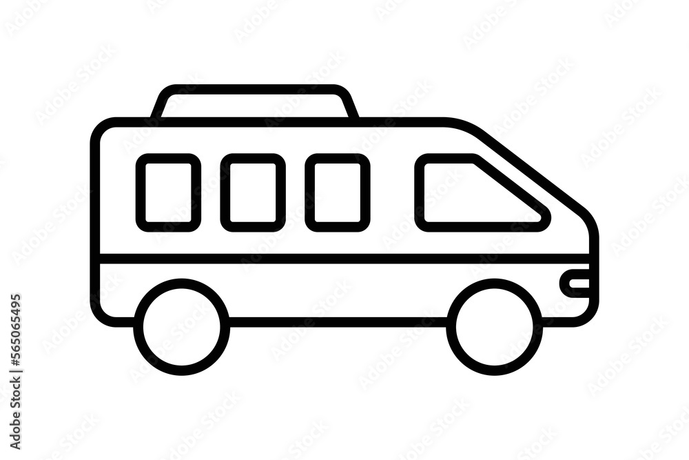Tour bus icon illustration. icon related to transportation, tourism, travel. Line icon style. Simple vector design editable