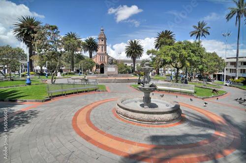 Parque Bolivar square in Otovalo, Equador