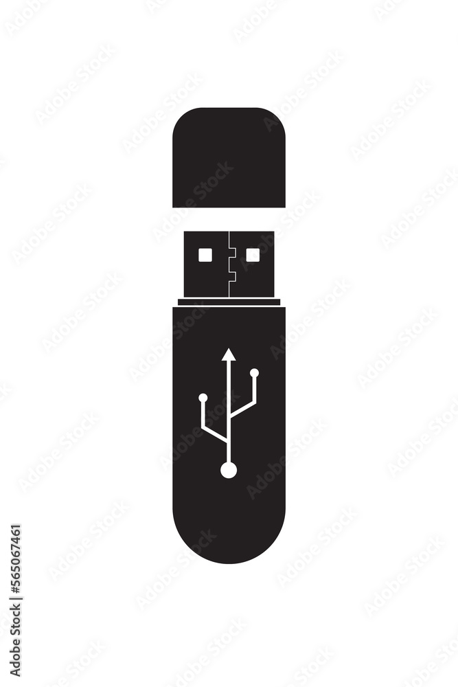 Usb flash card. Flash drive disk isolated on white background. Modern technology, black silhouette of device, database, information storage. Usb flash card. Flash drive disk isolated on white background. Modern technology, black silhouette of device, database, information storage.