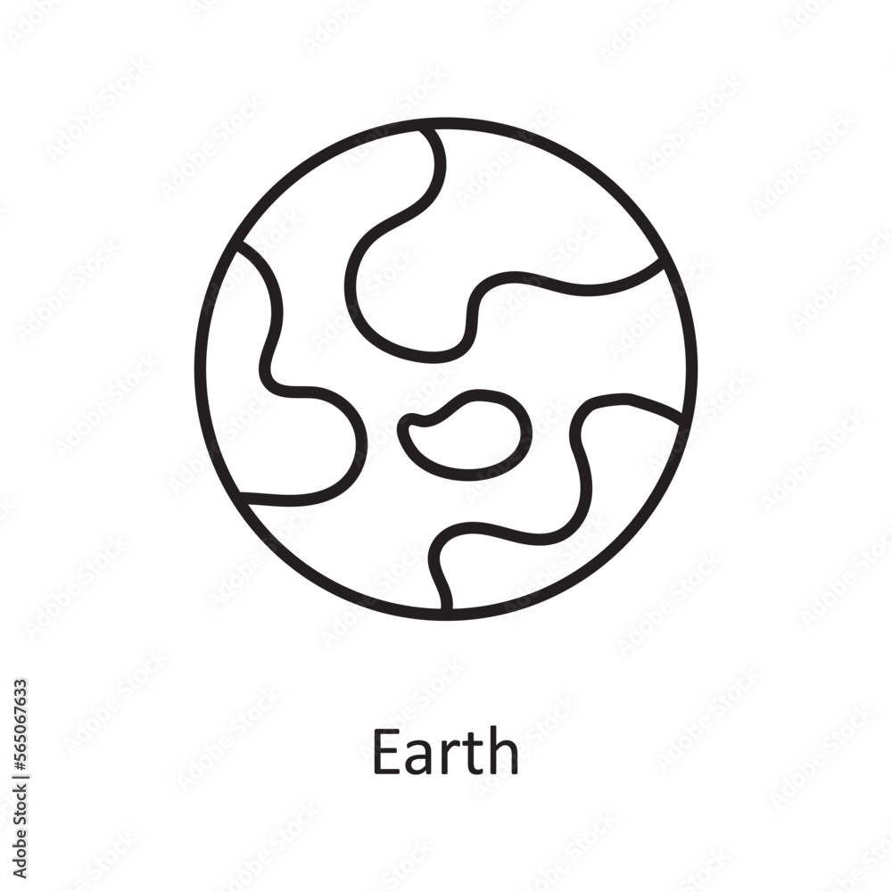 Obraz premium Earth Vector Outline Icon Design illustration. Space Symbol on White background EPS 10 File