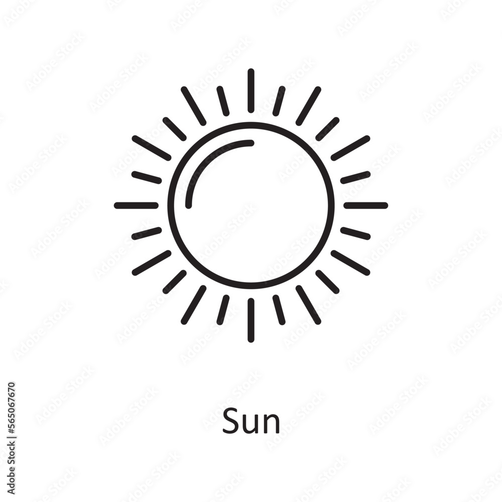 Sun Vector Outline Icon Design illustration. Space Symbol on White background EPS 10 File Sun Vector Outline Icon Design illustration. Space Symbol on White background EPS 10 File