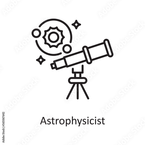 Astrophysicist Vector Outline Icon Design illustration. Space Symbol on White background EPS 10 File