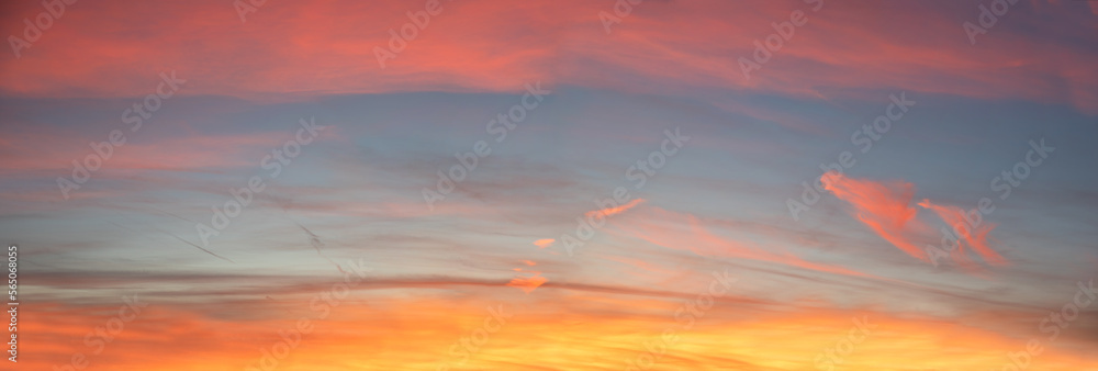 Fototapeta premium sky background with superimposed bands of colored clouds