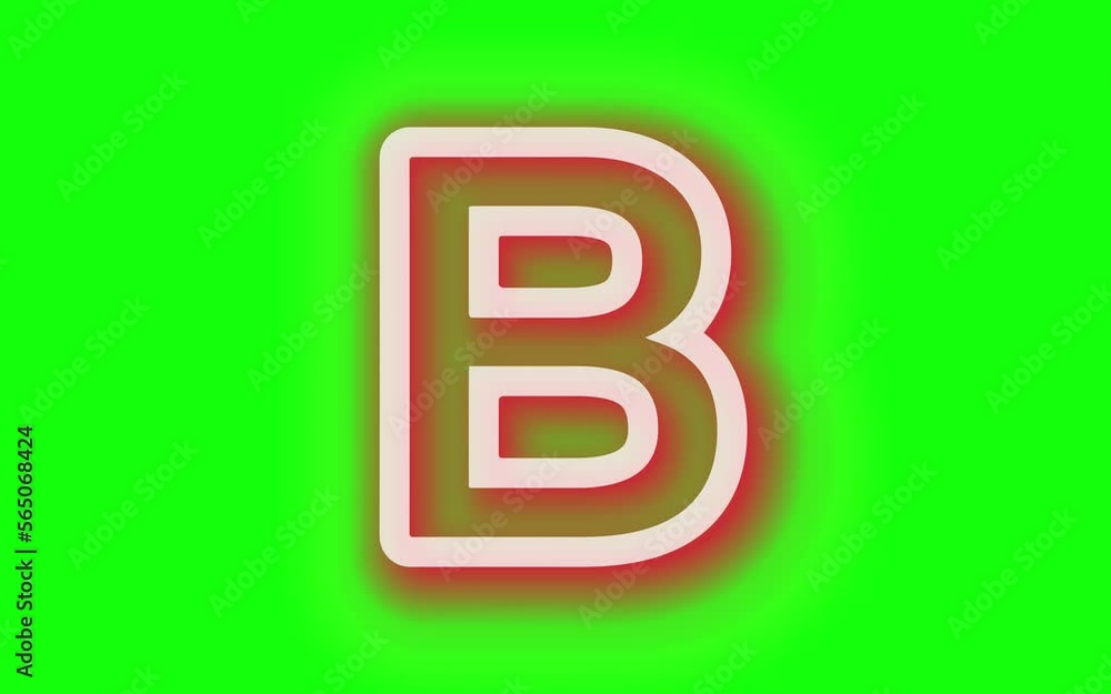 3D red color neon letter B with stop motion effect, 3d latter of B animated in white color neon, 3d neon latter of B on green screen background 3D red color neon letter B with stop motion effect, 3d latter of B animated in white color neon, 3d neon latter of B on green screen background