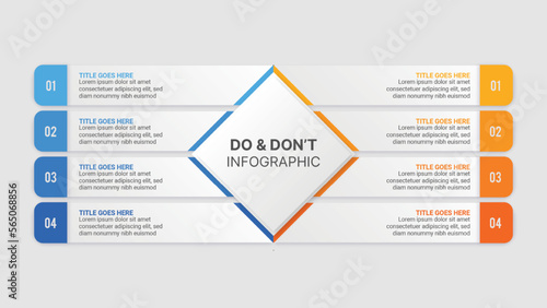 Process Workflow, Dos and Don'ts, Comparison Chart Infographic Template Design