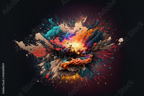 abstract explosion of colors and creativity