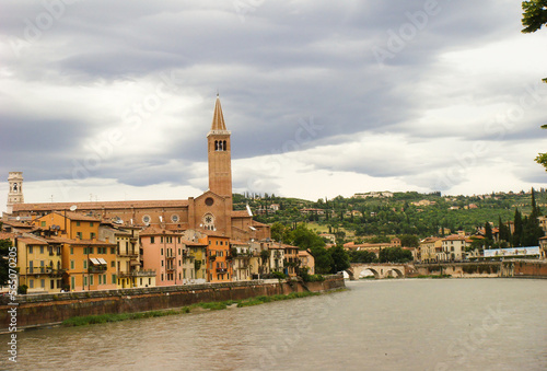 Panoramic view of the city on the summer day. Verona. Italy.