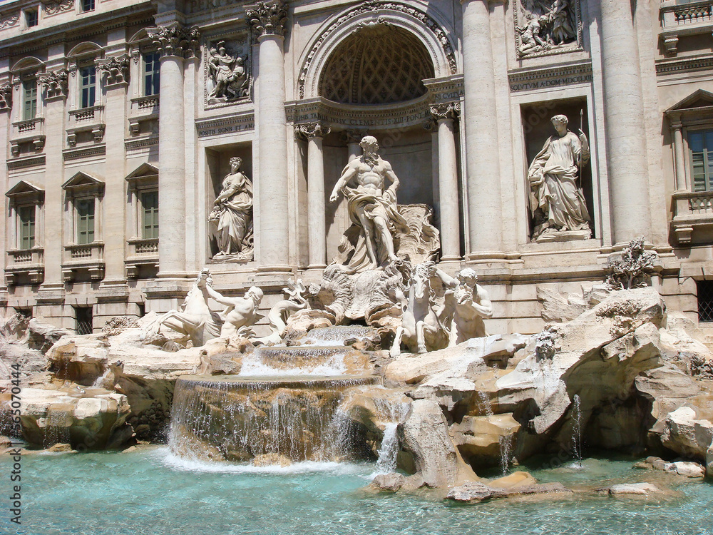 Close-up on Trevi fountain. Rome. Italy.