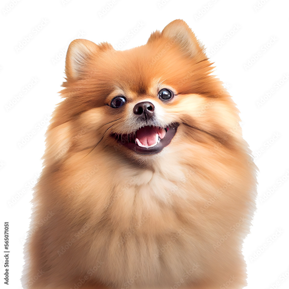 Cute dog happily on transparent background