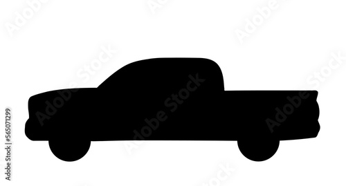 Generic pickup truck isolated silhouette