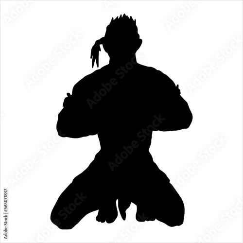 muay thai silhouette logo illustration