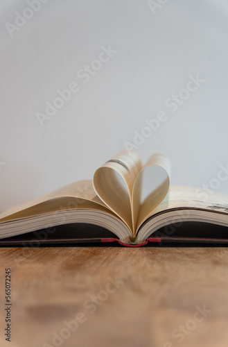 book made with heart shaped leaves