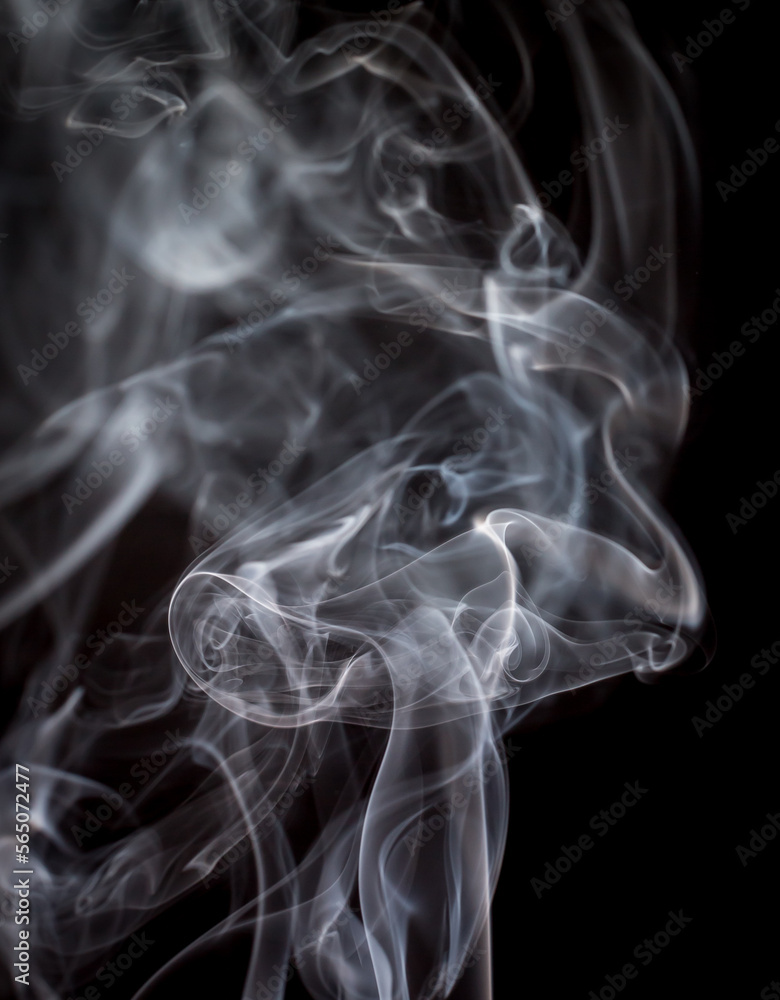 Abstract flash shot of smoke tendrils which lights the depth of the smoke perfectly. Background. - obrazy, fototapety, plakaty 