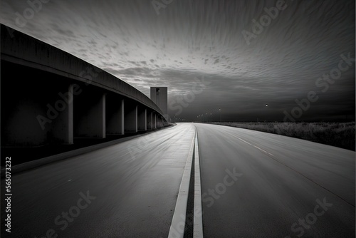 Concrete road, gloomy path,...