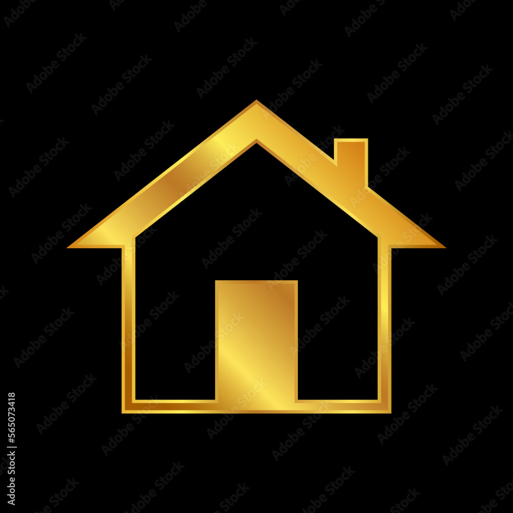gold house vector logo template