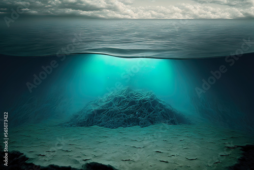 Ocean depth. Underwater emp...