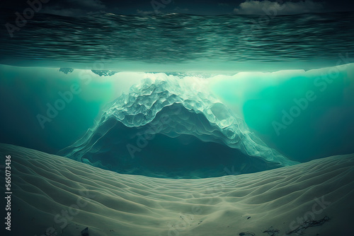 Ocean depth. Underwater emp...